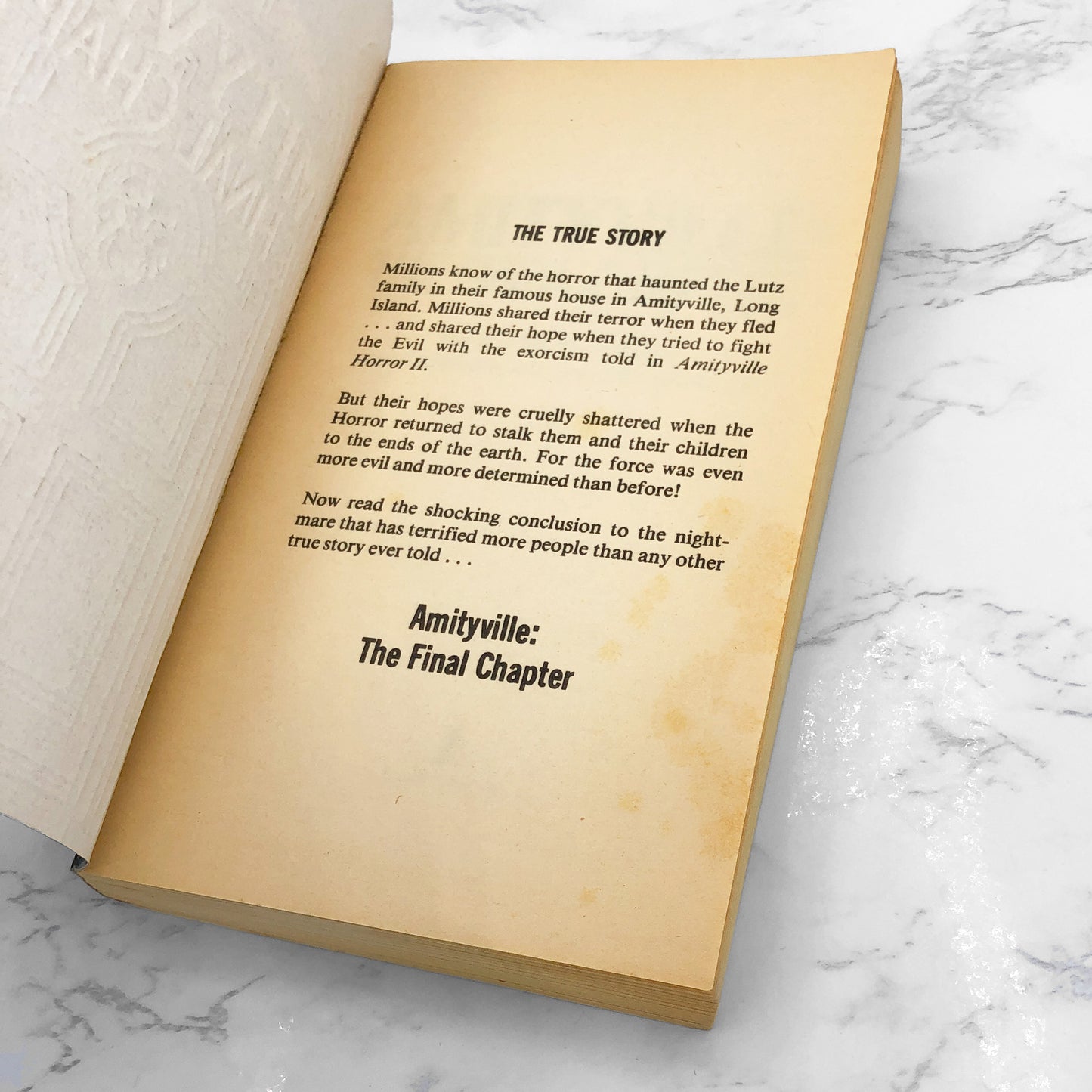 Amityville: The Final Chapter by John G. Jones [FIRST PAPERBACK PRINTING] 1985 • Jove Books