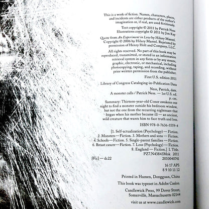 A Monster Calls by Patrick Ness [U.S. FIRST EDITION] 2011 • Candlewick Press