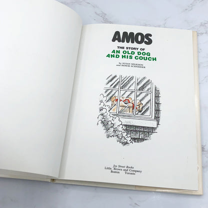 Amos: The Story of an Old Dog and His Couch by Susan Seligson & Howie Schneider [FIRST EDITION] 1987 • Little Brown & Co.