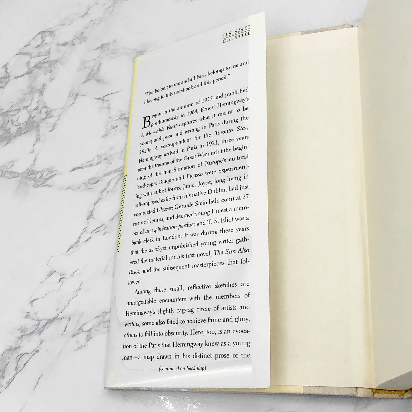 A Moveable Feast by Ernest Hemingway [HARDCOVER RE-ISSUE] 1996 • Scribner