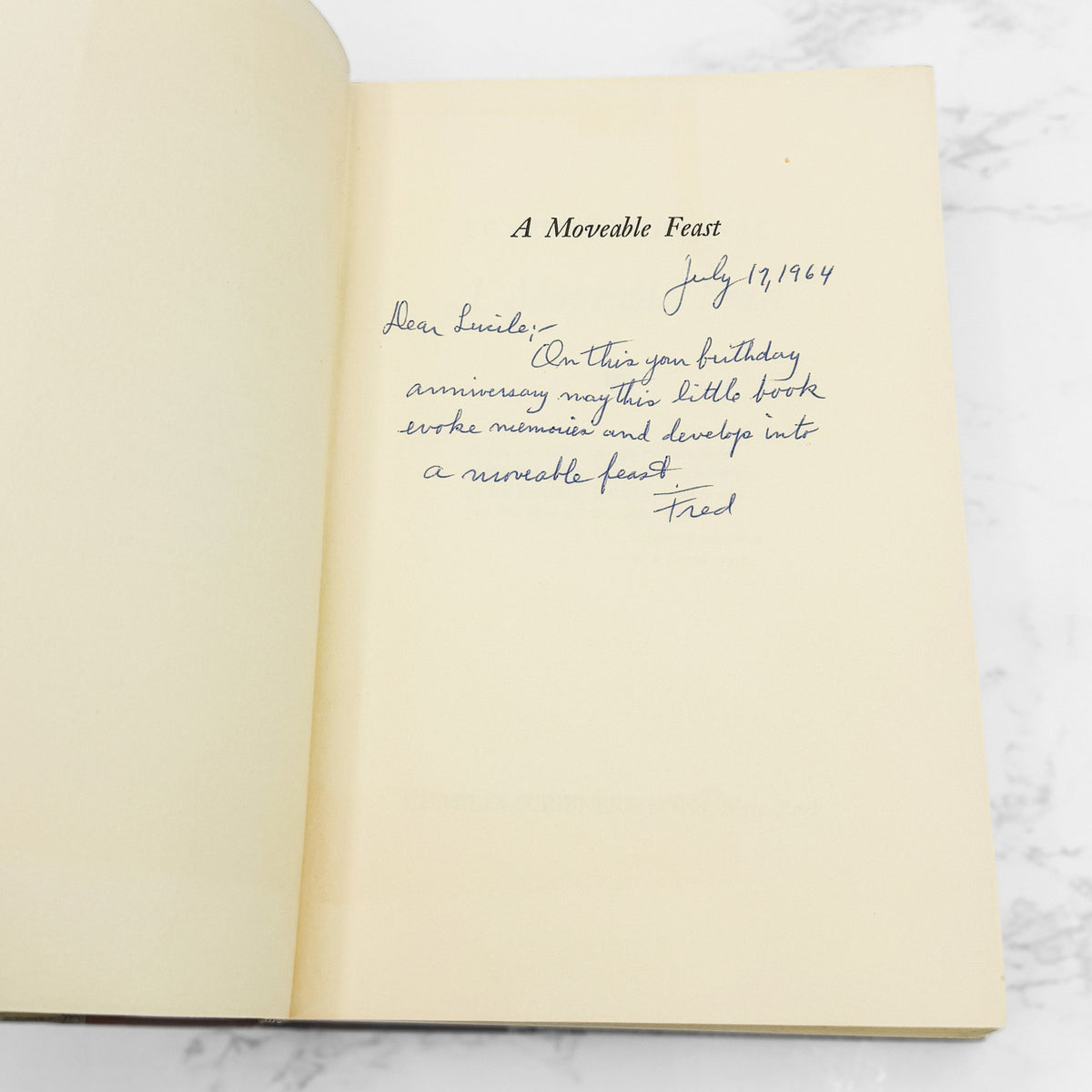 A Moveable Feast by Ernest Hemingway [FIRST EDITION • FIRST PRINTING] 1964 • Scribner
