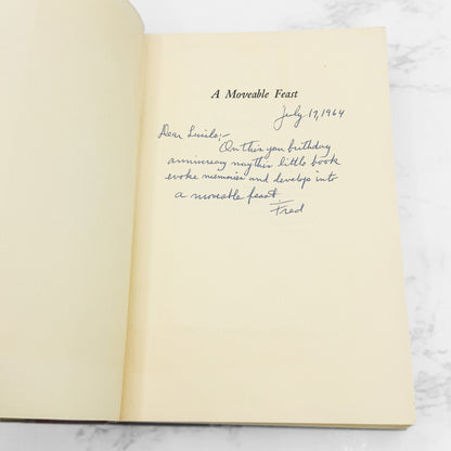 A Moveable Feast by Ernest Hemingway [FIRST EDITION • FIRST PRINTING] 1964 • Scribner