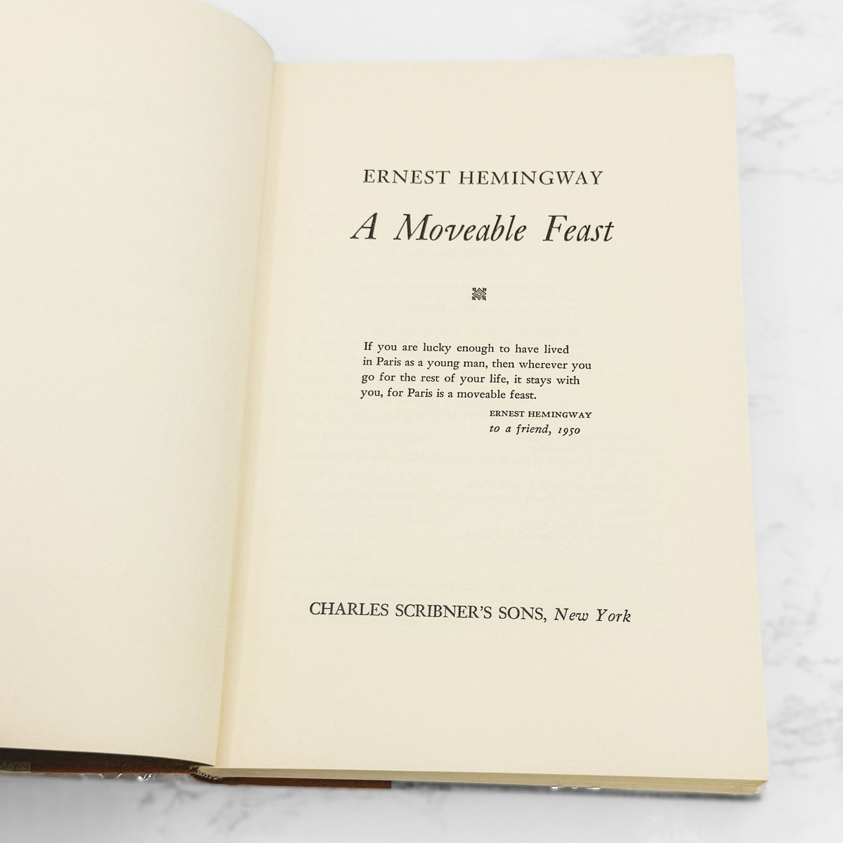 A Moveable Feast by Ernest Hemingway [FIRST EDITION • FIRST PRINTING] 1964 • Scribner
