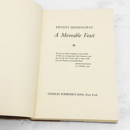 A Moveable Feast by Ernest Hemingway [FIRST EDITION • FIRST PRINTING] 1964 • Scribner