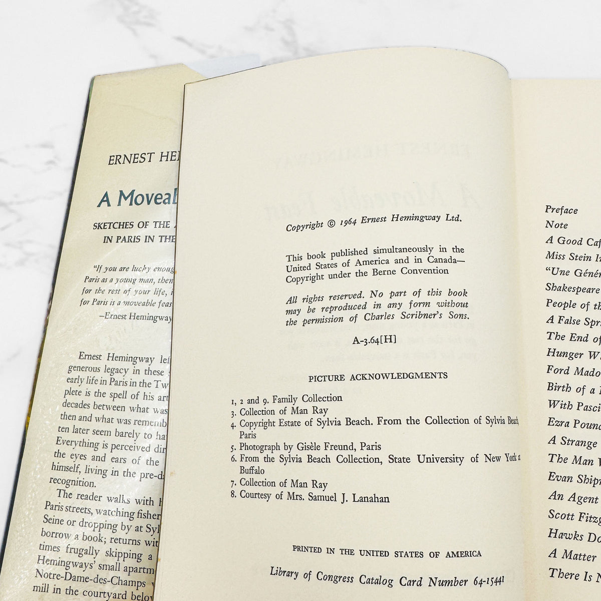 A Moveable Feast by Ernest Hemingway [FIRST EDITION • FIRST PRINTING] 1964 • Scribner