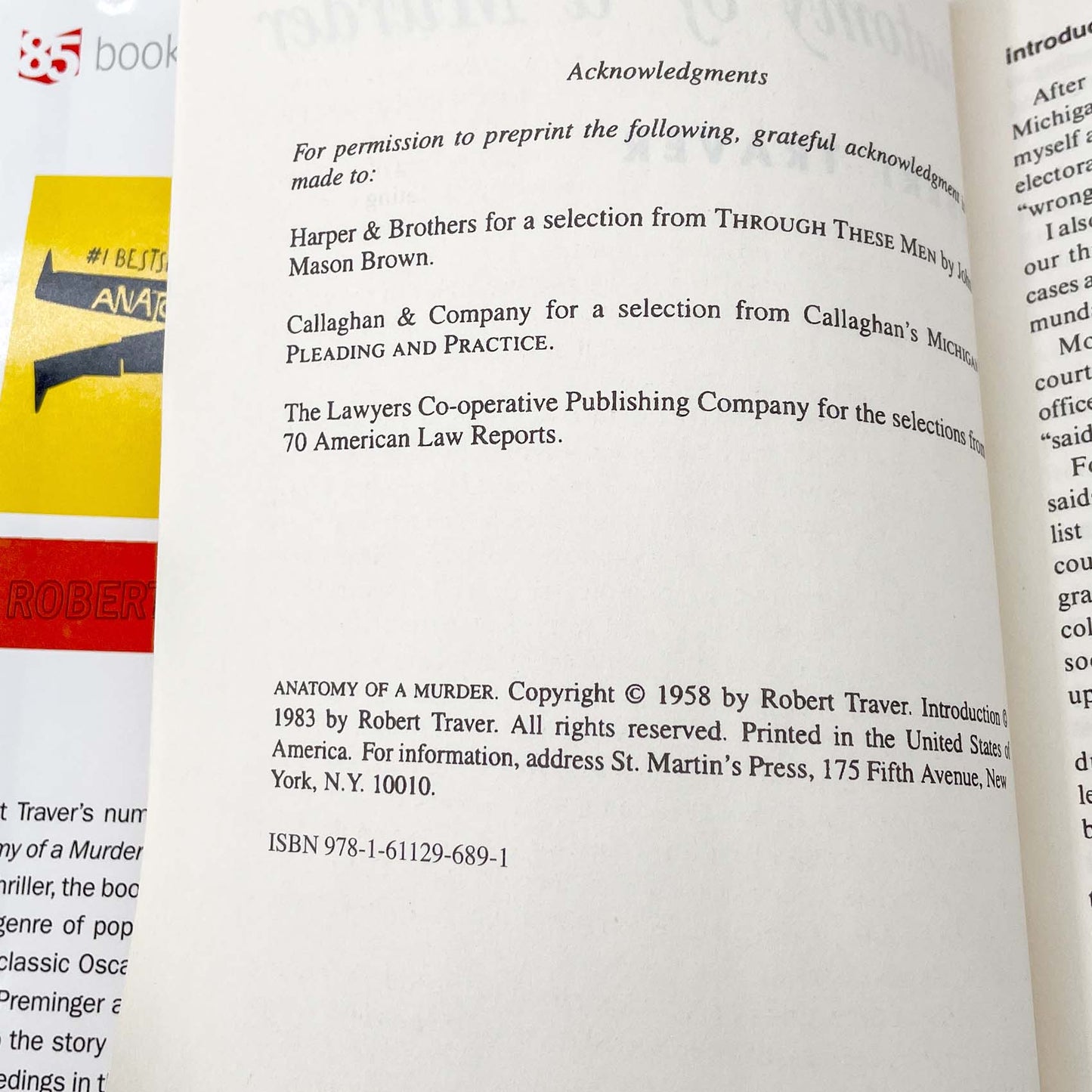 Anatomy of a Murder by Robert Traver [ANNIVERSARY EDITION HARDCOVER] 1983 • BOTM • St. Martin's