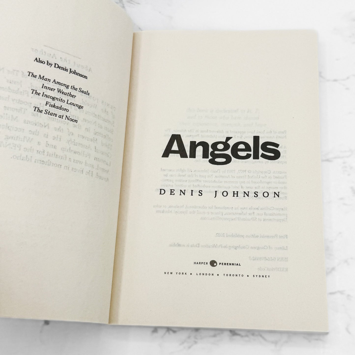 Angels by Denis Johnson [TRADE PAPERBACK] 2002 • Harper Perennial