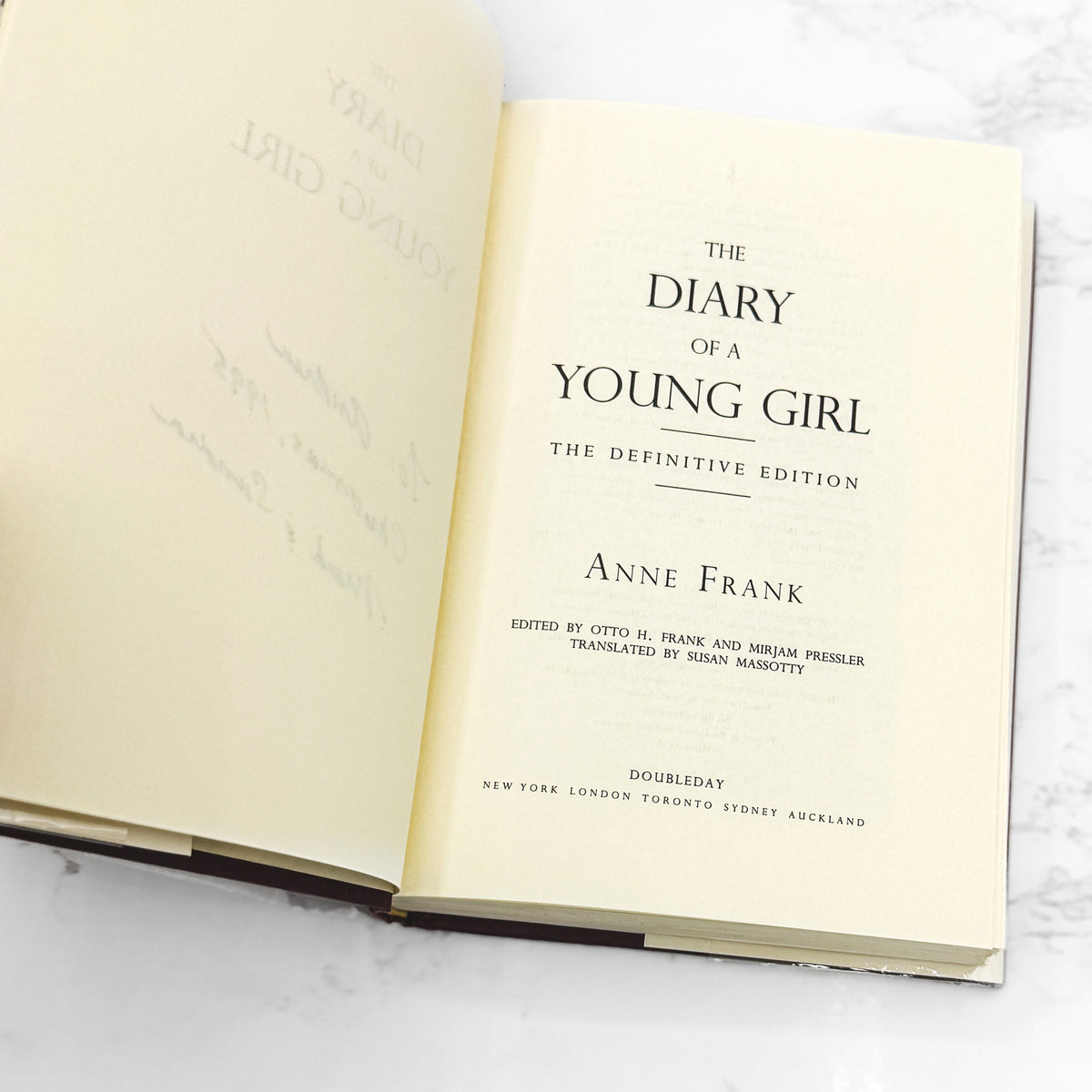 Anne Frank: The Diary of a Young Girl [DEFINITIVE EDITION HARDCOVER] 1995 • Doubleday