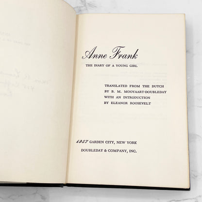 Anne Frank: The Diary of a Young Girl [FIRST EDITION] 1952 • Doubleday & Co.