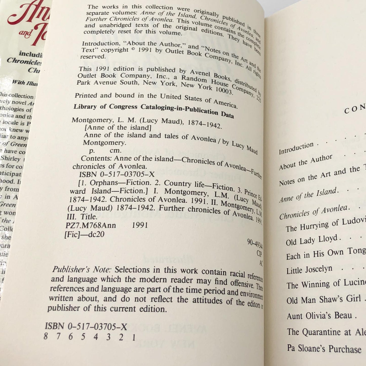 Anne of the Island & Tales of Avonlea by L.M. Montgomery [HARDCOVER OMNIBUS] 1991 • Avenel