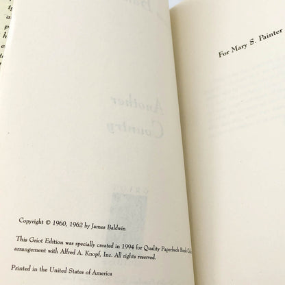 Another Country by James Baldwin [DELUXE TRADE PAPERBACK] 1994 • Griot