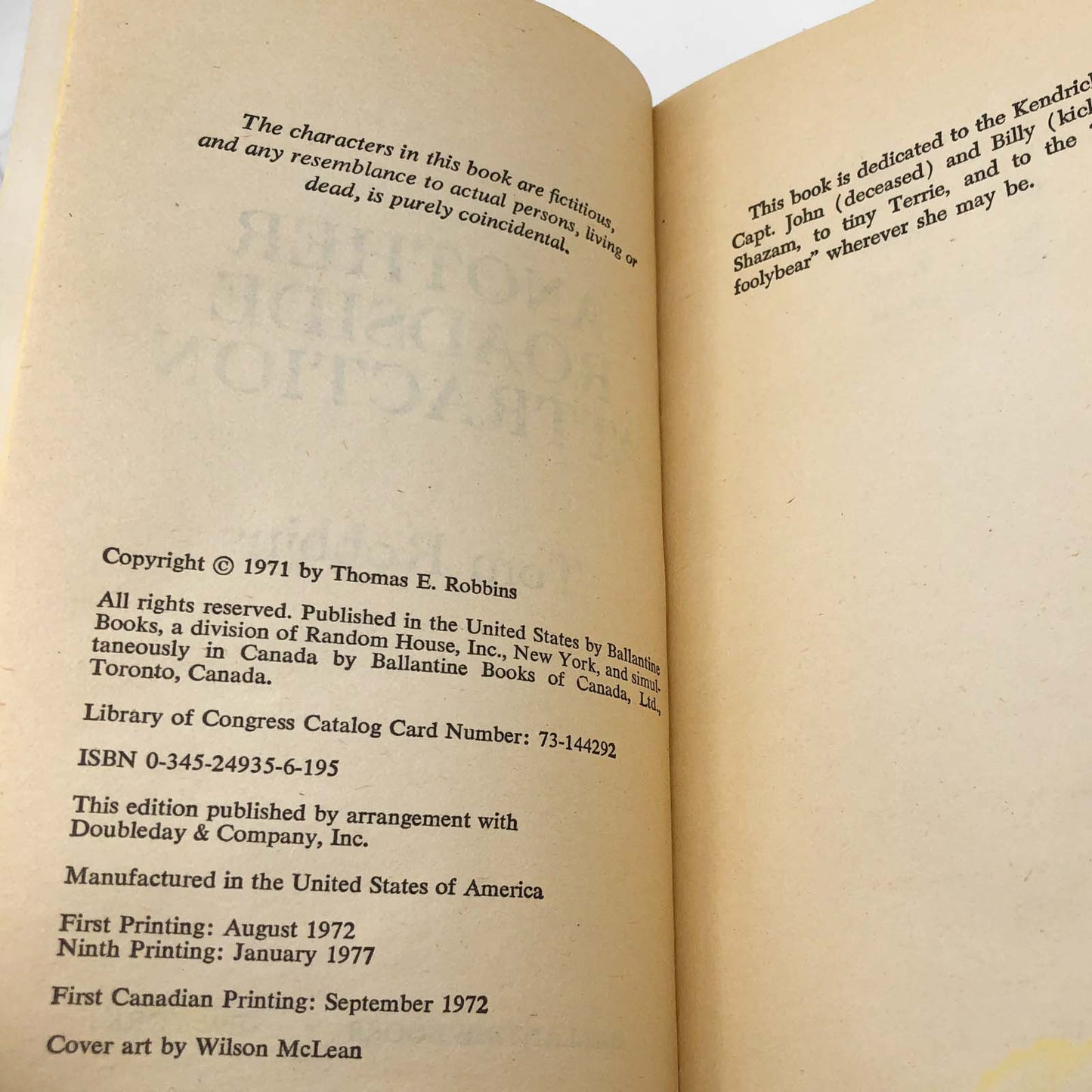 Another Roadside Attraction by Tom Robbins [1977 PAPERBACK] • Ballantine
