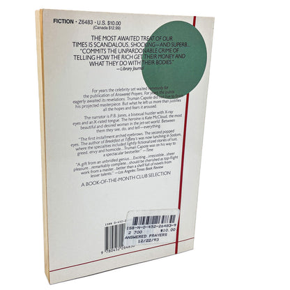 Answered Prayers: The Unfinished Novel by Truman Capote [FIRST PAPERBACK EDITION] 1988 • Plume