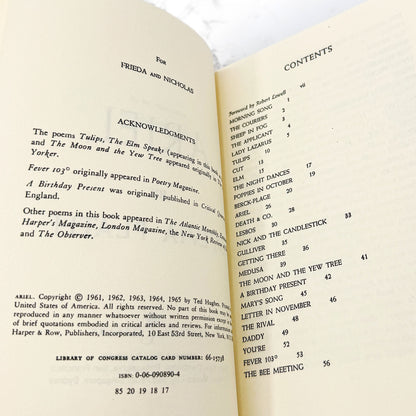 Ariel: Poems by Sylvia Plath [FIRST U.S. PAPERBACK EDITION] • 17th Printing • Harper & Row