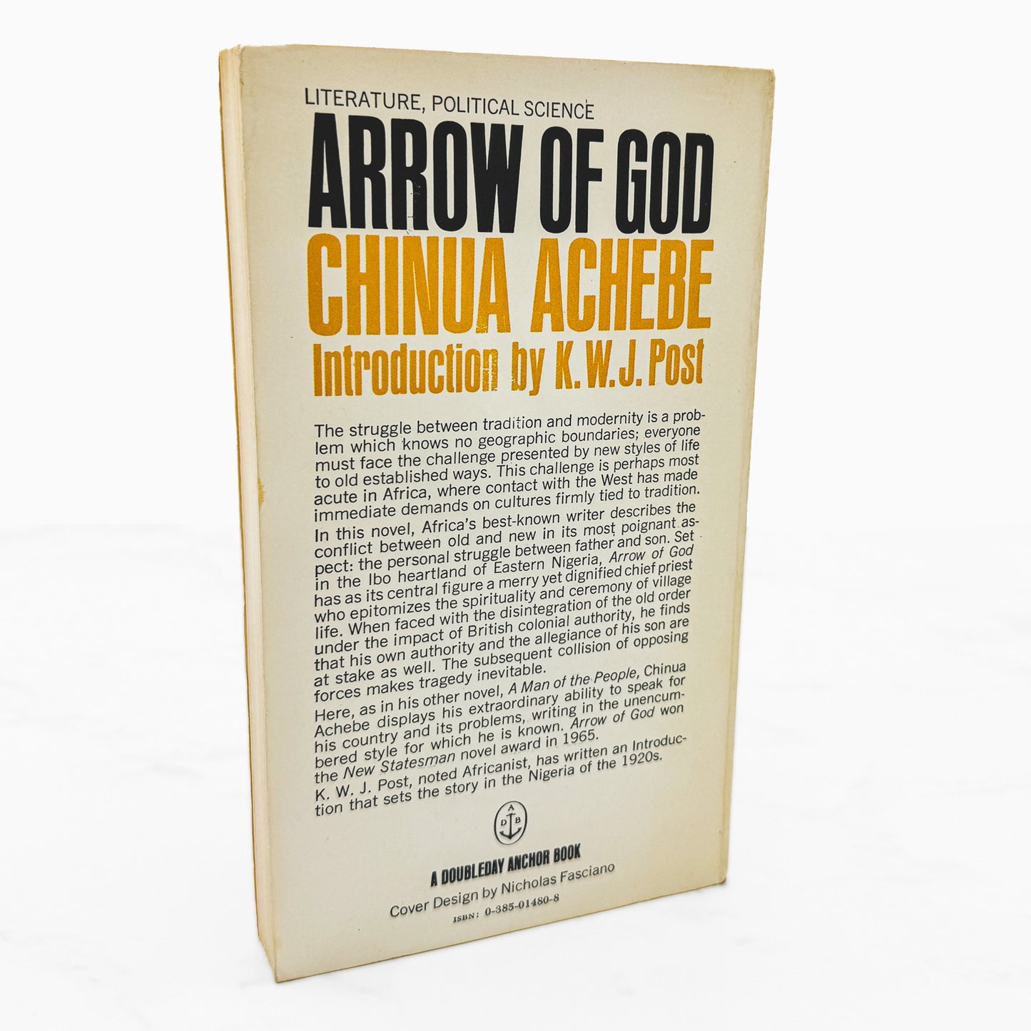 Arrow of God by Chinua Achebe [FIRST U.S. PAPERBACK EDITION] 1969 • Anchor Books