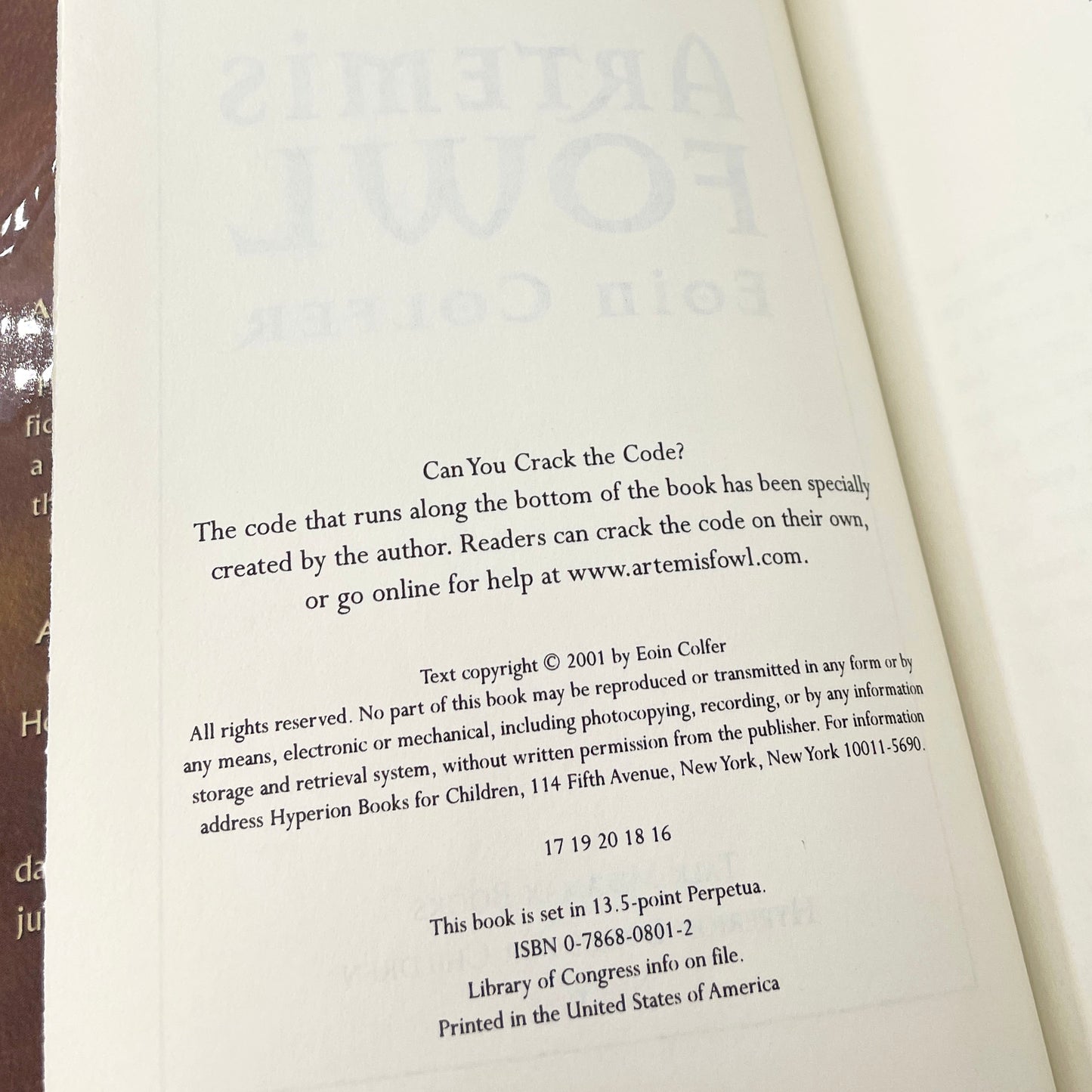 Artemis Fowl by Eoin Colfer [FIRST EDITION] 2001 • Talk Miramax