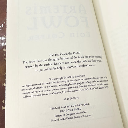 Artemis Fowl by Eoin Colfer [FIRST EDITION] 2001 • Talk Miramax