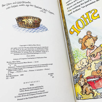 Arthur's Pet Business by Marc Brown SIGNED! [FIRST EDITION • FIRST PRINTING] 1990 • Little Brown