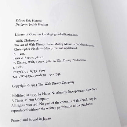 The Art of Walt Disney: From Mickey Mouse to the Magic Kingdoms by Christopher Finch [FIRST REVISED + EXPANDED EDITION] 1995 • Abrams