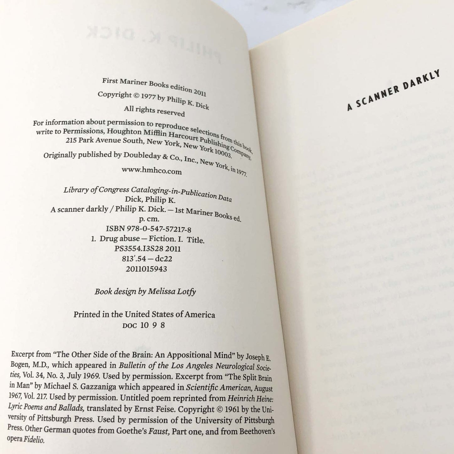 A Scanner Darkly by Philip K. Dick [TRADE PAPERBACK] 2011 • Mariner Books