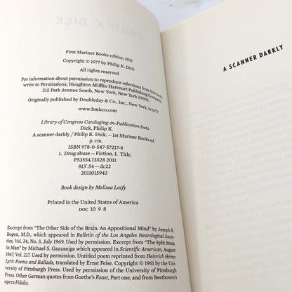 A Scanner Darkly by Philip K. Dick [TRADE PAPERBACK] 2011 • Mariner Books