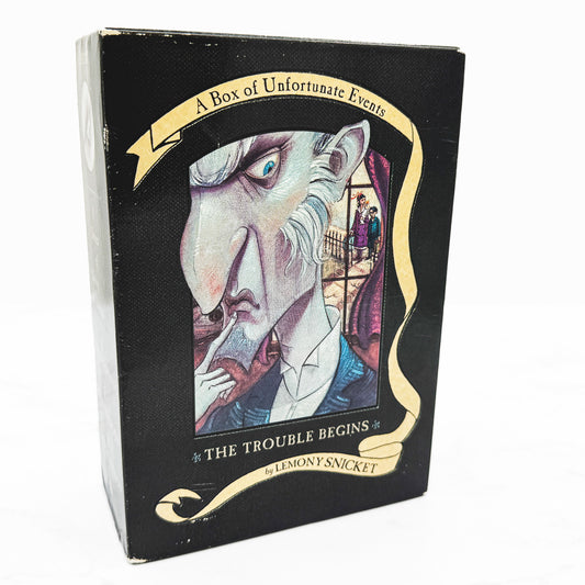 The Trouble Begins: A Box of Unfortunate Events (Books #1-3) by Lemony Snicket [FIRST EDITION BOX SET] 2001 • HarperCollins