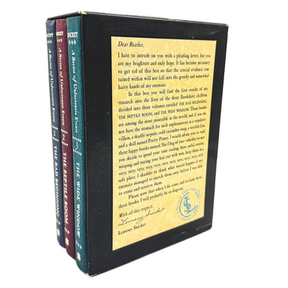 The Trouble Begins: A Box of Unfortunate Events (Books #1-3) by Lemony Snicket [FIRST EDITION BOX SET] 2001 • HarperCollins
