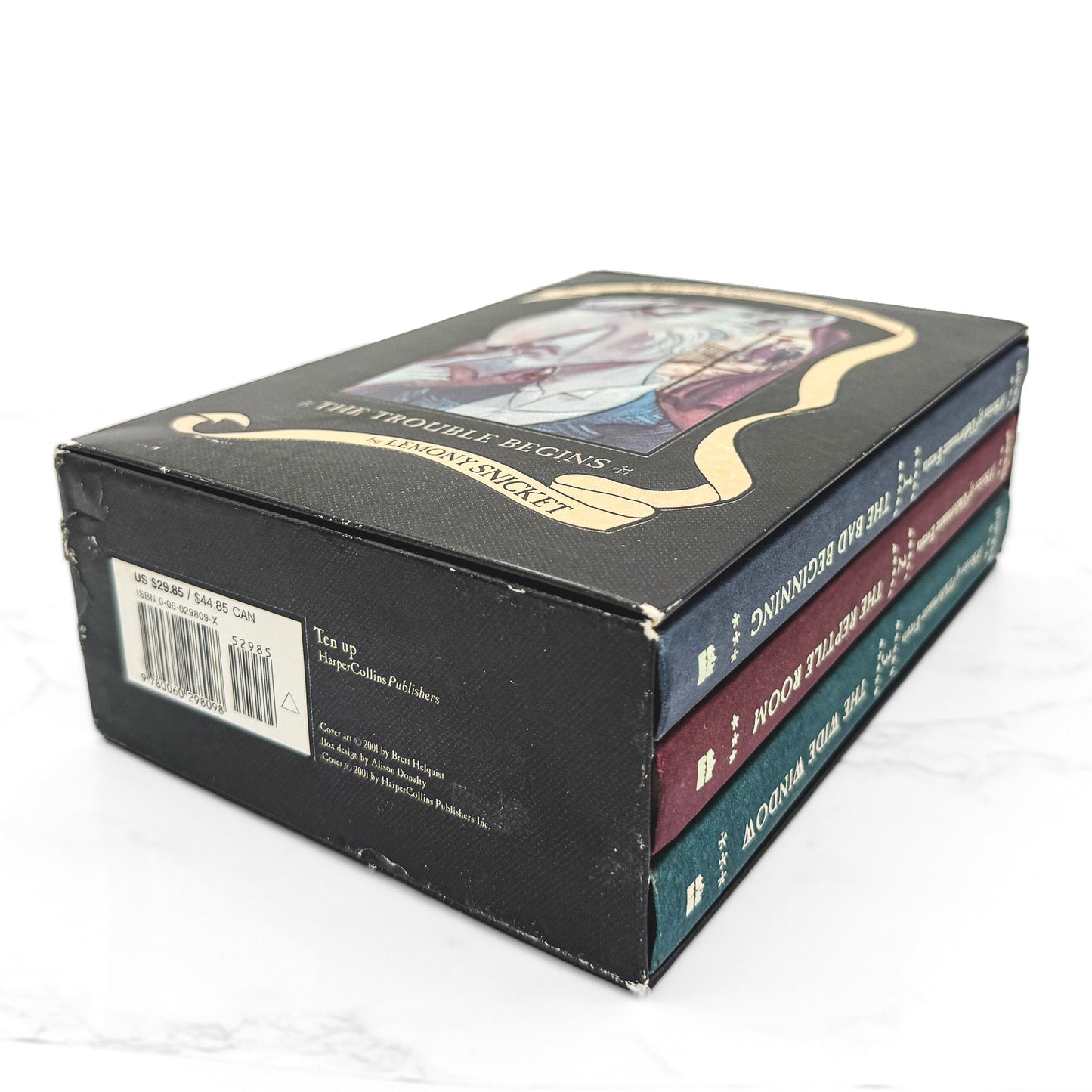 The Trouble Begins: A Box of Unfortunate Events (Books #1-3) by Lemony Snicket [FIRST EDITION BOX SET] 2001 • HarperCollins