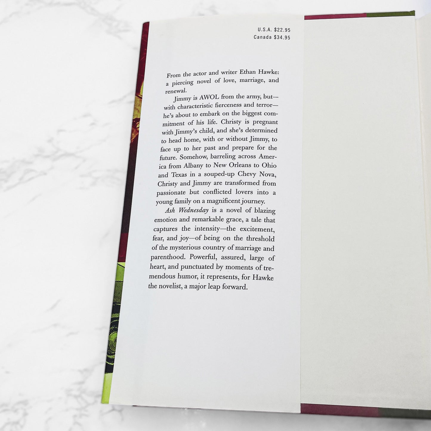 Ash Wednesday by Ethan Hawke [FIRST EDITION] 2002 • Knopf