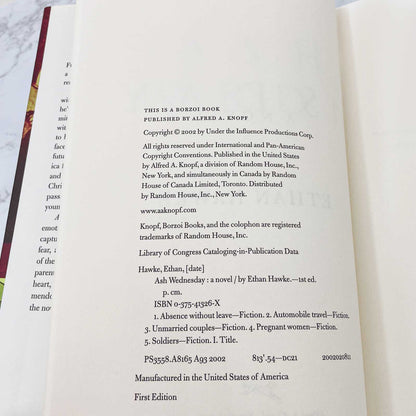 Ash Wednesday by Ethan Hawke [FIRST EDITION] 2002 • Knopf