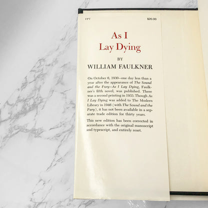 As I Lay Dying by William Faulkner [FIRST CORRECTED EDITION] 1964 Hardcover • Random House