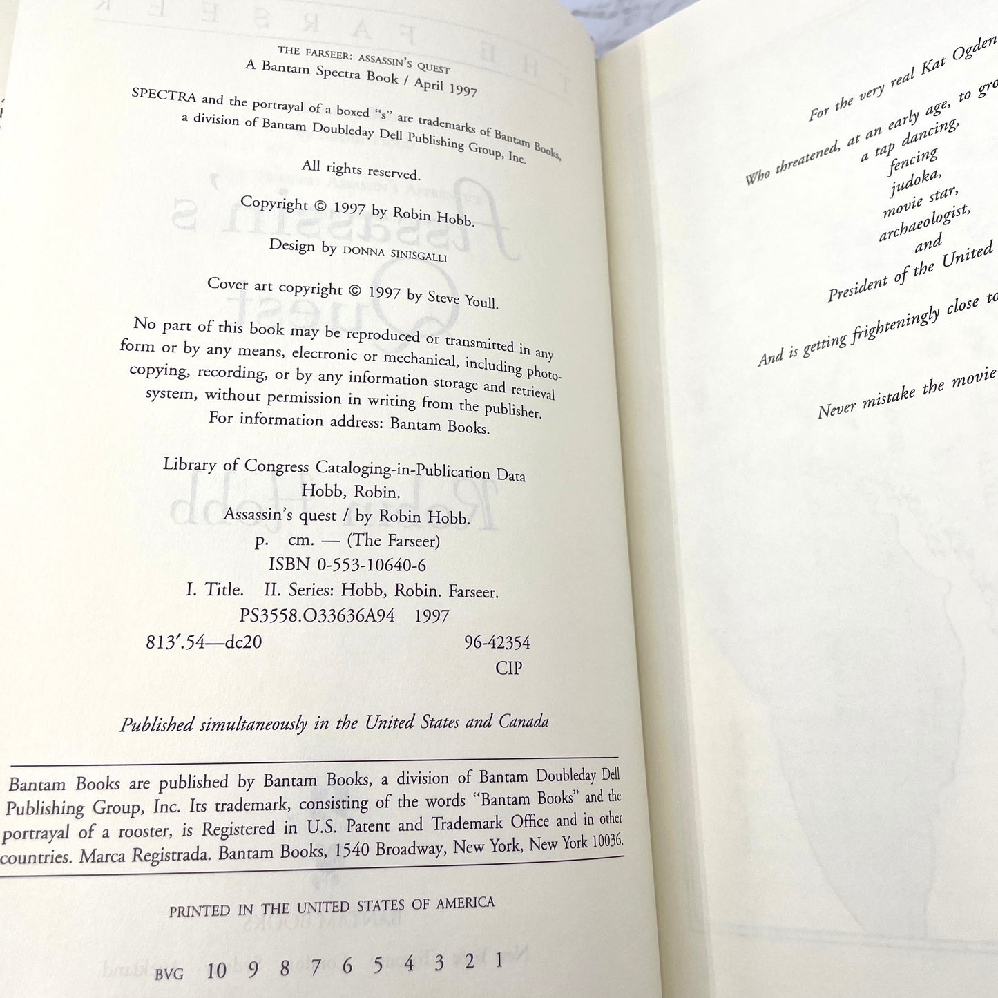 Assassin's Quest by Robin Hobb [FIRST EDITION • FIRST PRINTING] 1997 • Bantam Spectra