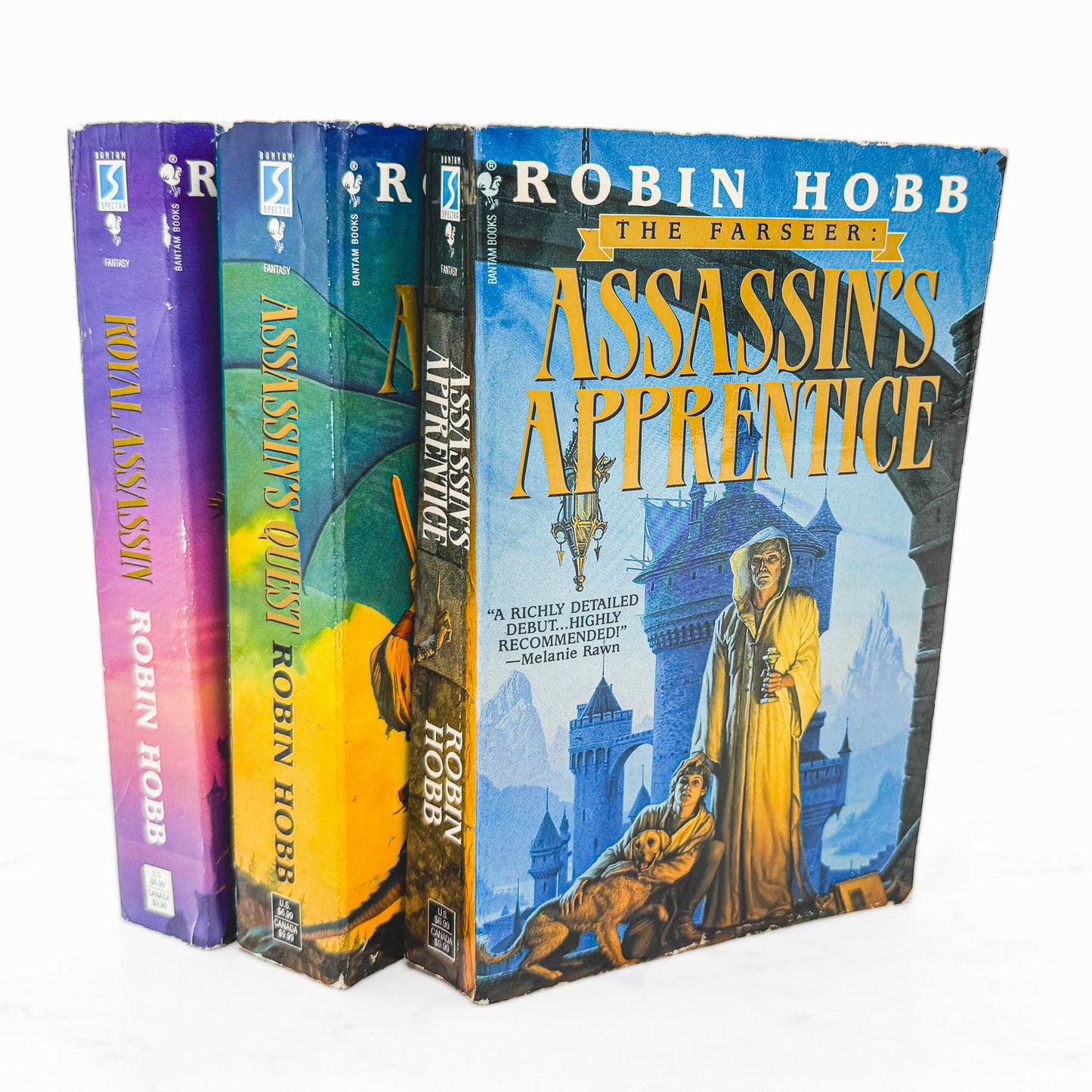 The Farseer Trilogy: Assassin's Apprentice, Royal Assassin, Assassin's Quest by Robin Hobb [THREE PAPERBACK SET] 1998 • Bantam Spectra *See Condition