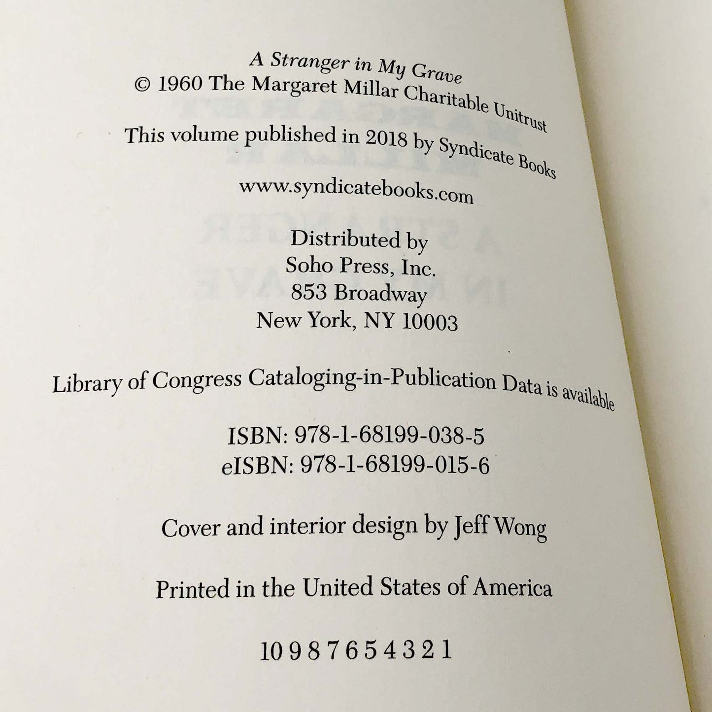A Stranger In My Grave by Margaret Millar [TRADE PAPERBACK RE-ISSUE] 2018 • Soho Crime