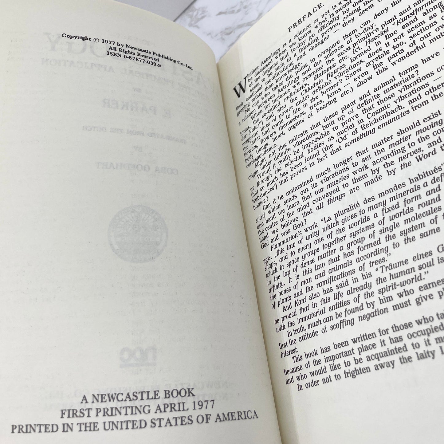 Astrology and Its Practical Application by Else Parker [FIRST EDITION PAPERBACK] 1977 • Newcastle
