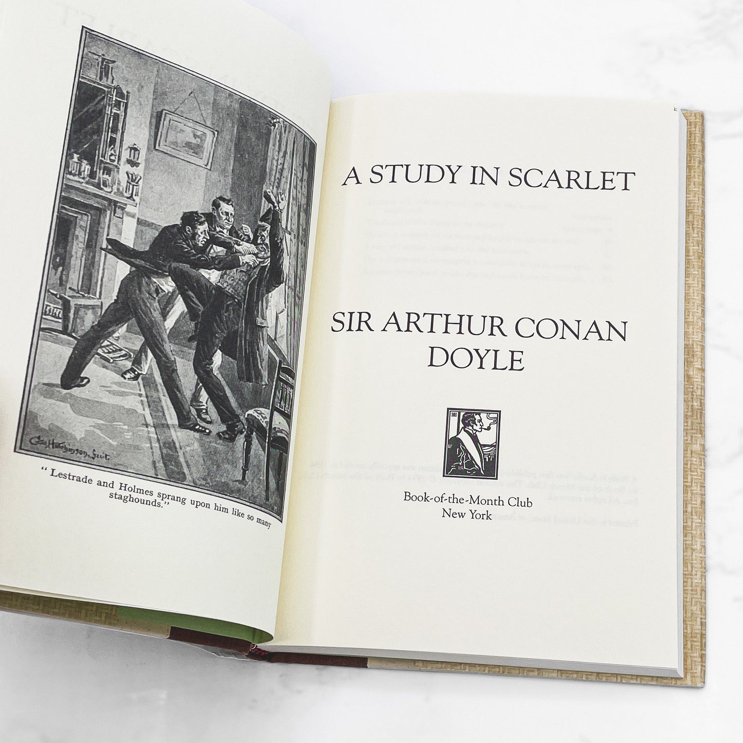 A Study in Scarlet by Arthur Conan Doyle [ILLUSTRATED HARDCOVER] 1994 • BOTM • Sherlock #1