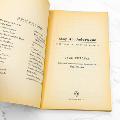 Atop an Underwood: Early Stories & Prose by Jack Kerouac [FIRST PAPERBACK PRINTING] 2000 • Penguin