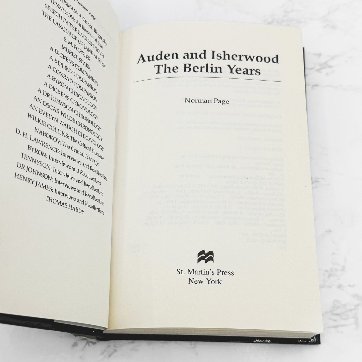 Auden and Isherwood: The Berlin Years by Norman Page [FIRST EDITION] 1998 • St. Martin's Press