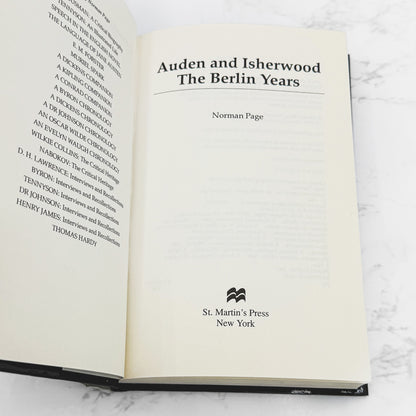 Auden and Isherwood: The Berlin Years by Norman Page [FIRST EDITION] 1998 • St. Martin's Press
