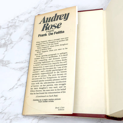 Audrey Rose by Frank De Felitta [FIRST BOOK CLUB EDITION] • 1975 Hardcover • G.P. Putnam's Sons