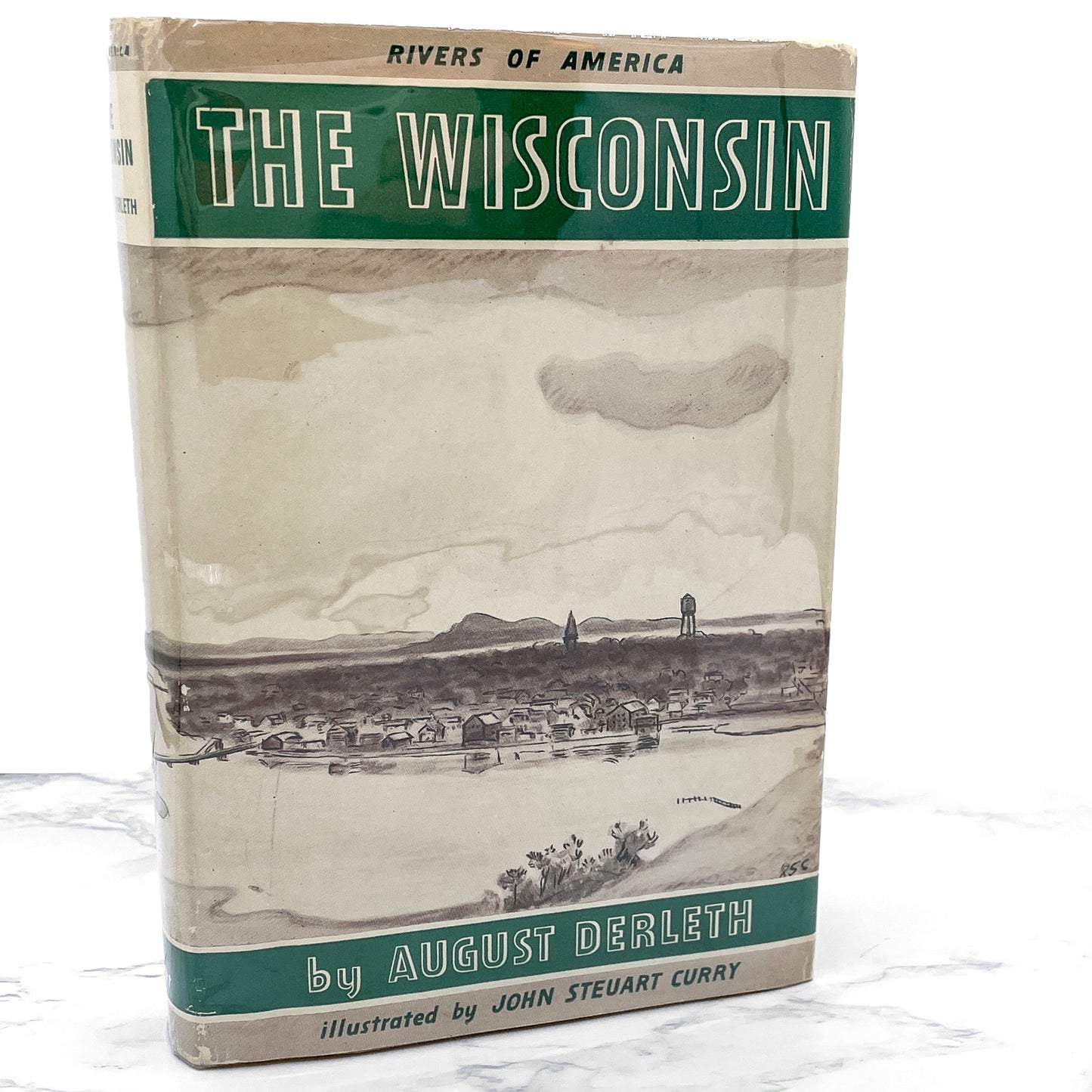 The Wisconsin by August Derleth [FIRST EDITION] 1942 • 4th Printing • Farrar & Rinehart • Rivers of America #18 • *Ex-Lib
