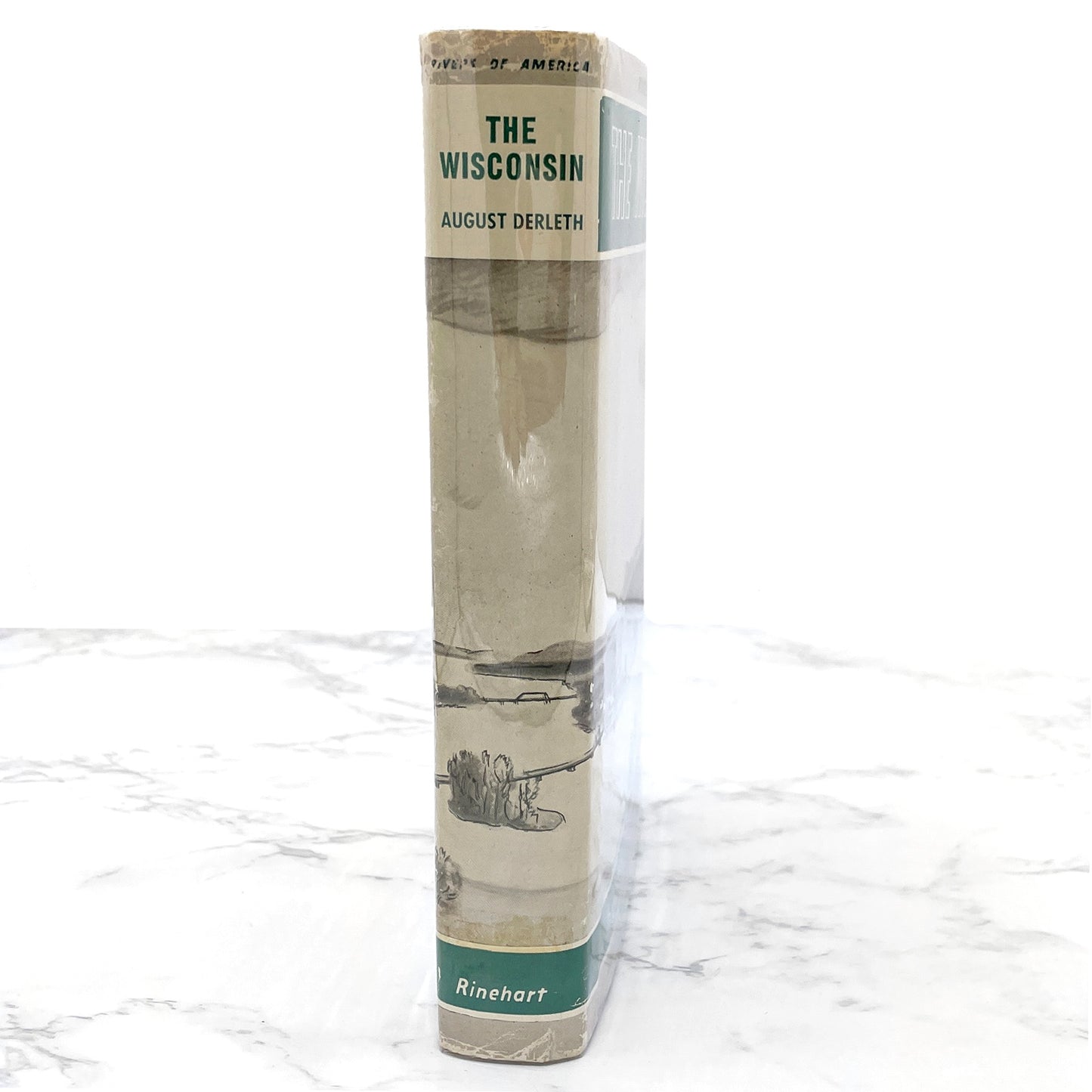 The Wisconsin by August Derleth [FIRST EDITION] 1942 • 4th Printing • Farrar & Rinehart • Rivers of America #18 • *Ex-Lib