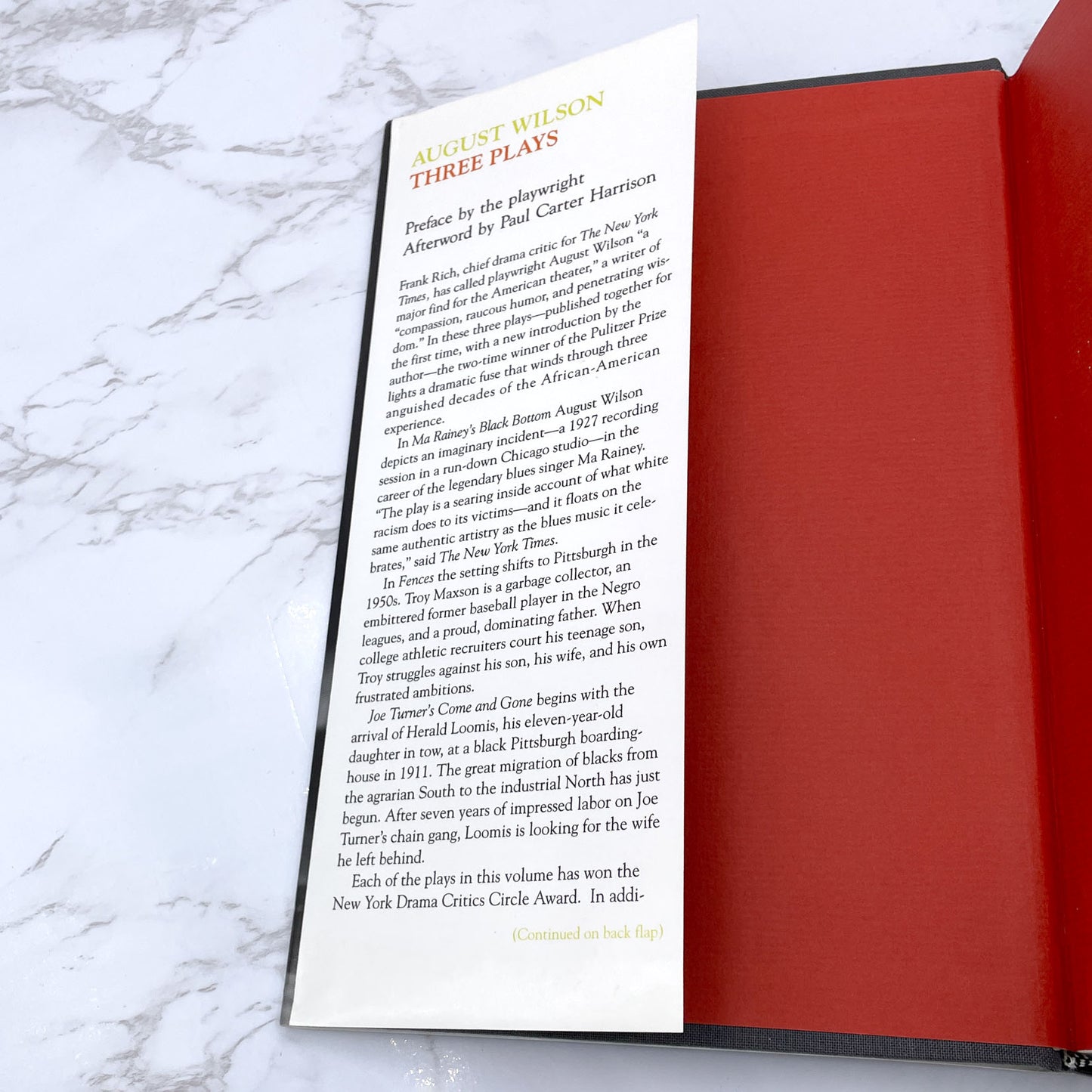 Three Plays by August Wilson (Ma Rainey's Black Bottom, Fences & Joe Turner's Come and Gone) [FIRST EDITION OMNIBUS] 1991 • Pitt