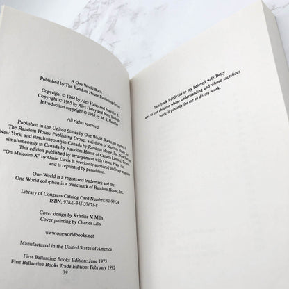 The Autobiography of Malcolm X as told to Alex Haley [TRADE PAPERBACK] 1992 • Ballantine Books