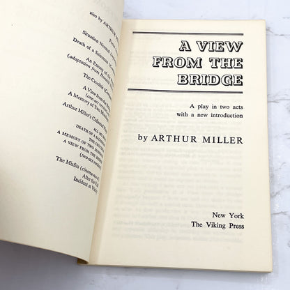A View From the Bridge by Arthur Miller [FIRST TRADE PAPERBACK EDITION] 1960 • Compass Books