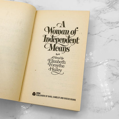 A Woman of Independent Means by Elizabeth Forsythe Hailey [FIRST PAPERBACK EDITION] 1979