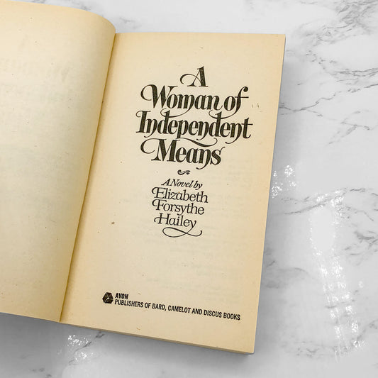 A Woman of Independent Means by Elizabeth Forsythe Hailey [FIRST PAPERBACK EDITION] 1979