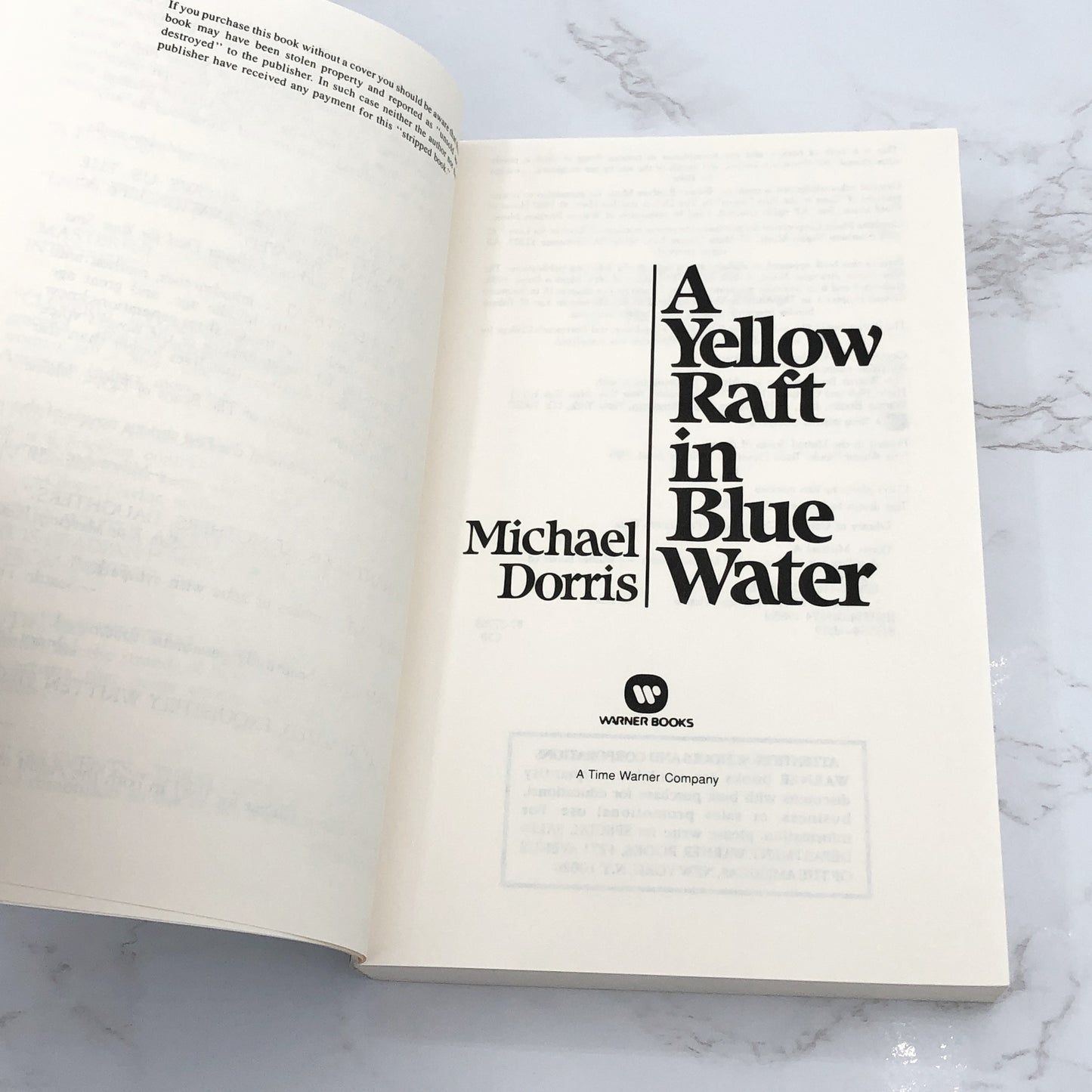 A Yellow Raft in Blue Water by Michael Dorris [FIRST PAPERBACK EDITION] 1988 • Warner Books