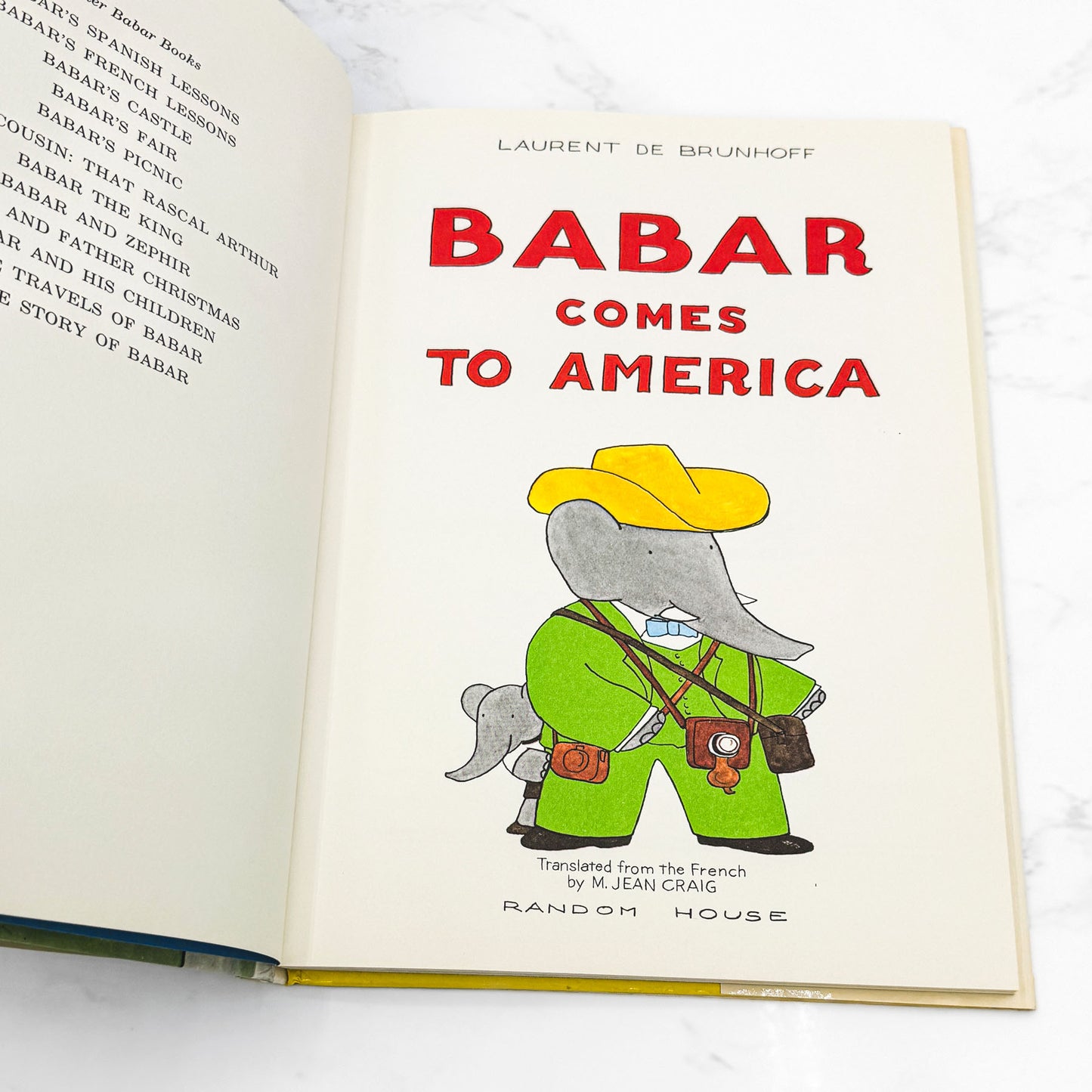 Babar Comes to America by Jean de Brunhoff [U.S. FIRST EDITION] 1965 • Random House