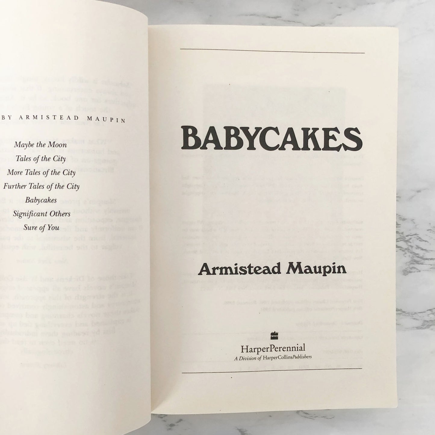 Babycakes by Armistead Maupin SIGNED! [TRADE PAPERBACK] 1994 • HarperPerennial